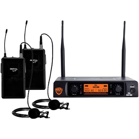 Nady Wireless Dual-Transmitter Microphone System with 2 LT LM-14/O Mics DW-22-LT-ANY